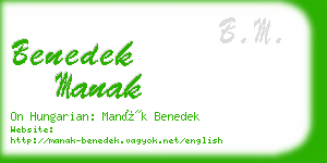 benedek manak business card